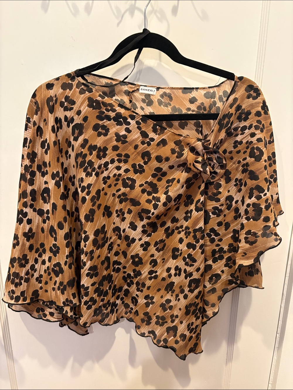 Banzai Brown Leopard-Print Asymmetric Women's Shawl BN103